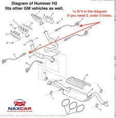 2003-2006 Hummer H2 Oxygen Sensor O2 GM 12572705 H2 Lambdasonde O2 Pre-converter 03-06 OEM