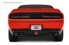 DCH22912 Dodge Challenger Diffusor Compleet met Vinnen + LED - 2015-2024