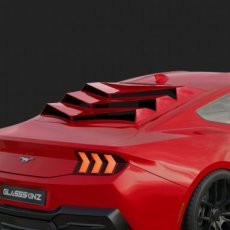 Ford Mustang S650 Louver Glassskinz BAKKDRAFT 24+ Mustang Louver BAKKDRAFT Glassskinz