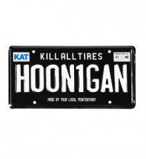 Hoonigan License Plate Black Hoonigan Nummerplaat Zwart