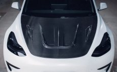 Tesla Model 3 Hood CARBON Vented 2021+ Model 3 Motorkap CARBON Vented 2021+